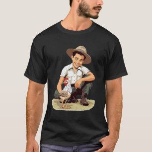 Gewoon een jongen die van Chickens Rooster Boerder T-shirt