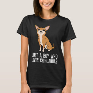Gewoon een jongen die van Chihuahua Dogs Cute Chih T-shirt