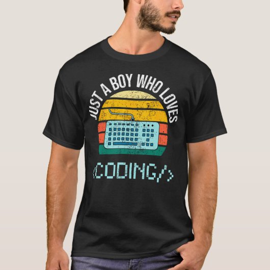 Gewoon Een Jongen Die Van Coder Computers Grappig  T-shirt (Voorkant)