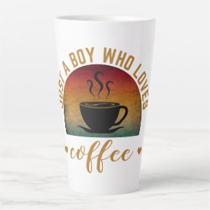 GEWOON EEN JONGEN DIE VAN COFFIE HOUDT LATTE MOK