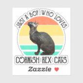 Gewoon Een Jongen Die Van Cornish Rex Katten Houdt Sticker (Vel)