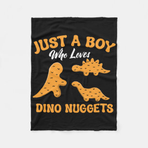 Gewoon Een Jongen Die Van Dino Kipnuggets Dinosaur Fleece Deken