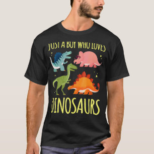 Gewoon een jongen die van dinosaurussen houdt Scie T-shirt