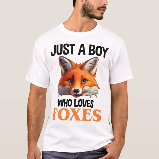 Gewoon een jongen die van foxes houdt t-shirt (Voorkant)