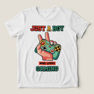 Gewoon een jongen die van gamen houdt – Schattige Tri-Blend Shirt