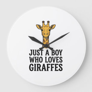 Gewoon een jongen die van giraffen houdt Leuk T-sh Grote Klok