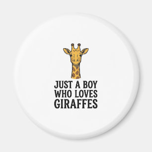 Gewoon een jongen die van giraffen houdt Leuk T-sh Magneet