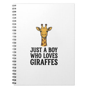 Gewoon een jongen die van giraffen houdt Leuk T-sh Notitieboek