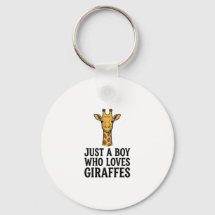 Gewoon een jongen die van giraffen houdt Leuk T-sh Sleutelhanger