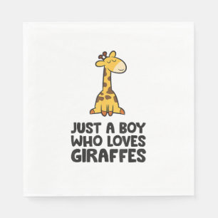 Gewoon een jongen die van Giraffes houdt Servet