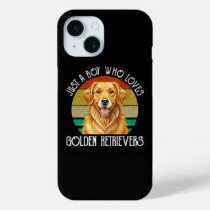 Gewoon Een Jongen Die Van Golden Retrievers Houdt