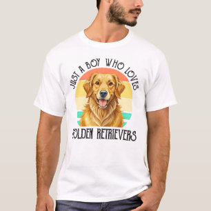 Gewoon Een Jongen Die Van Golden Retrievers Houdt T-shirt