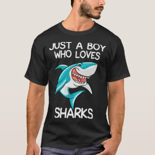 Gewoon een jongen die van haaien houdt t-shirt
