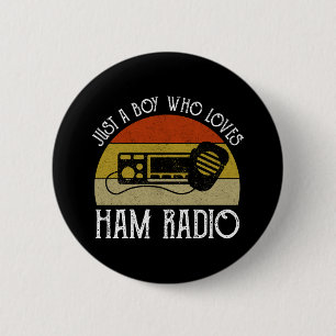 Gewoon een Jongen Die Van Hamradio Houdt Ronde Button 5,7 Cm