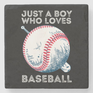 Gewoon een jongen die van honkbal houdt stenen onderzetter
