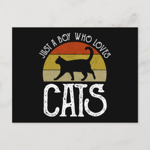 Gewoon Een Jongen Die Van Katten Houdt Briefkaart
