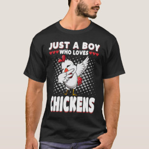 Gewoon een jongen die van kippen Dabbing Dab Kip h T-shirt