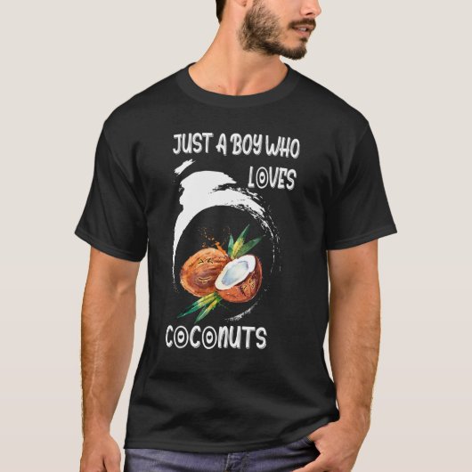 Gewoon een jongen die van kokosnoten houdt t-shirt (Voorkant)