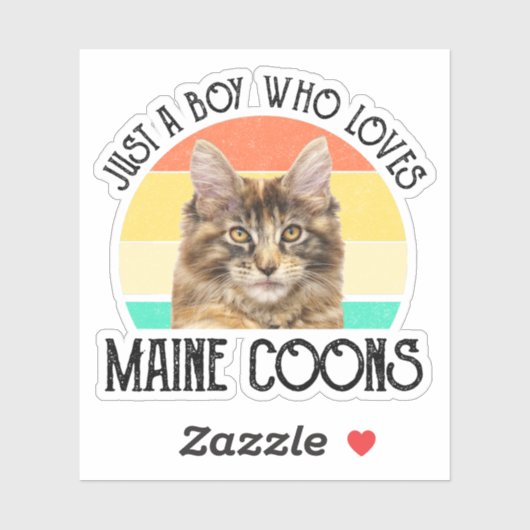 Gewoon een jongen die van Maine Coons houdt Sticker (Vel)