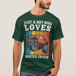 Gewoon een jongen die van Monster Trucks Kinder Bo T-shirt
