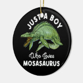 Gewoon een jongen die van Mosasaurus Dinosaur houd Keramisch Ornament (Links)