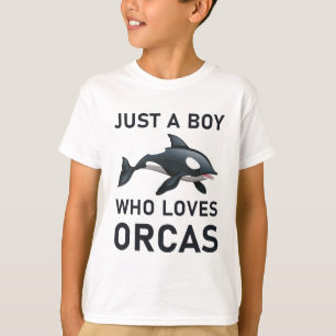 Gewoon een jongen die van Orcas Whales houdt T-shirt
