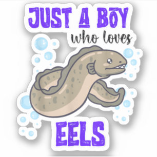 Gewoon Een Jongen Die Van Paling Houdt Oceaanliefh Sticker