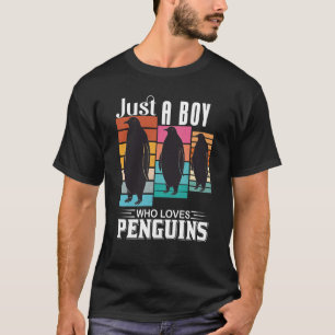 Gewoon een jongen die van Penguins Cute Penguin Pe T-shirt