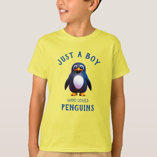 Gewoon een jongen die van Penguins T-Shirt houdt (Voorkant)