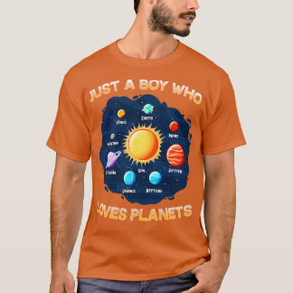 Gewoon een jongen die van planeten houdt I Science T-shirt