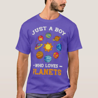 Gewoon een jongen die van planeten houdt, zonne-ru t-shirt