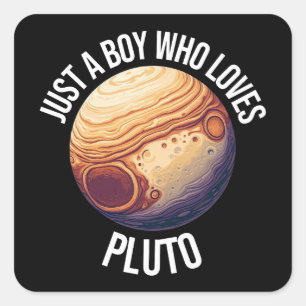 Gewoon een jongen die van Pluto houdt Vierkante Sticker