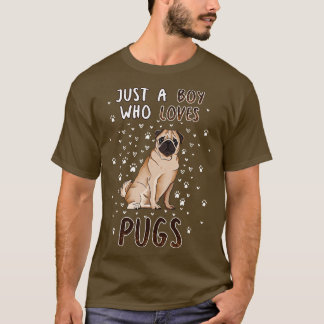 Gewoon een jongen die van pugs houdt t-shirt