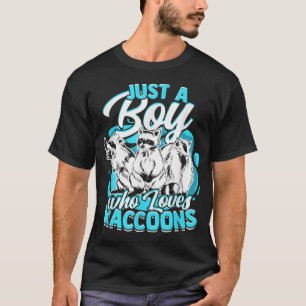 Gewoon een jongen die van Raccoons Racoon Lover Ki T-shirt