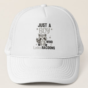Gewoon een jongen die van Racoons Kawaii Raccoon h Trucker Pet