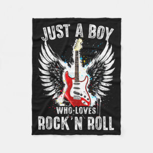 Gewoon Een Jongen Die Van Rock And Roll Rock Band Fleece Deken