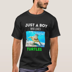 Gewoon een jongen die van schildpad houdt t-shirt