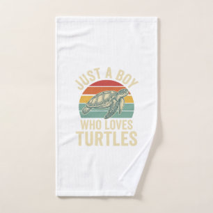 Gewoon een jongen die van schildpadden houdt Vinta Handdoek