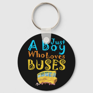 Gewoon Een Jongen Die Van Schoolbussen Houdt Schat Sleutelhanger