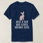 Gewoon een jongen die van Sphynx houdt T-shirt (Design voorkant)