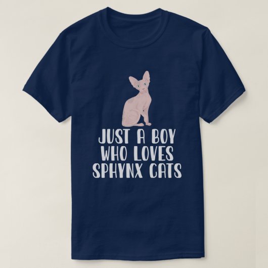 Gewoon een jongen die van Sphynx houdt T-shirt (Design voorkant)