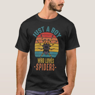 Gewoon een jongen die van Spiders Retro  Pet Spi h T-shirt