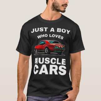 Gewoon Een Jongen Die Van Spierauto's Oude Klassie T-shirt