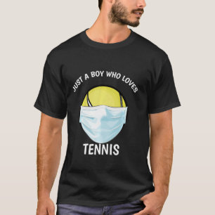 Gewoon een jongen die van Tennis Funny Face Mask T T-shirt