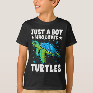 Gewoon een jongen die van Turtles Lover houdt, gee T-shirt
