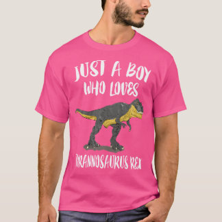 Gewoon een jongen die van Tyrannosaurus rex dinosa T-shirt