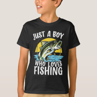 Gewoon Een Jongen Die Van Vissen Houdt Angler's De T-shirt