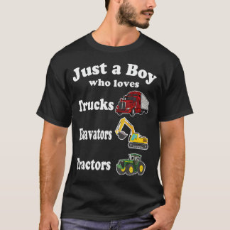 Gewoon Een Jongen Die Van Vrachtwagens Graafmachin T-shirt