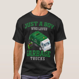 Gewoon een jongen die van vuilniswagens recyclen h t-shirt