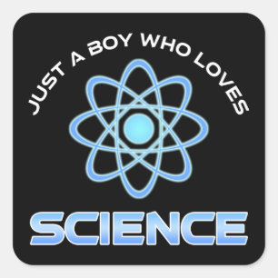 Gewoon Een Jongen Die Van Wetenschap Houdt Vierkante Sticker